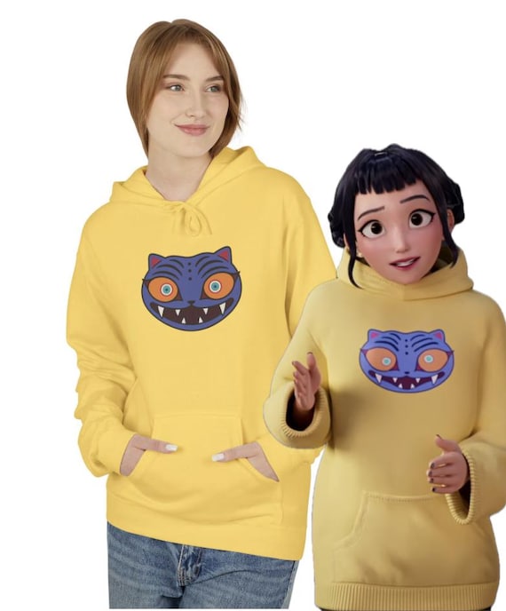 Adult Zoey Yellow Hoodie Derpy Blue Tiger, Kpop Demon Hunters
