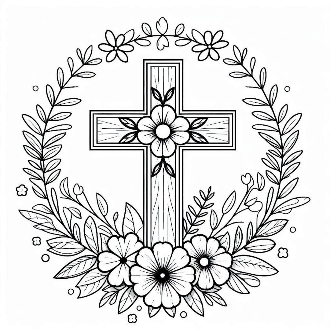 Christian Cross Coloring Book: 23 Printable Pages (PDF Download) - Etsy