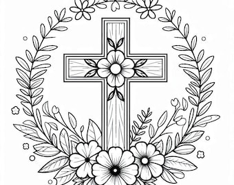 Christian Cross Coloring Book: 23 Printable Pages (PDF Download)