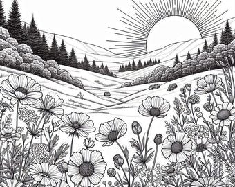 Nature Coloring Book: 26 Mindful Relaxation Pages (PDF Download)
