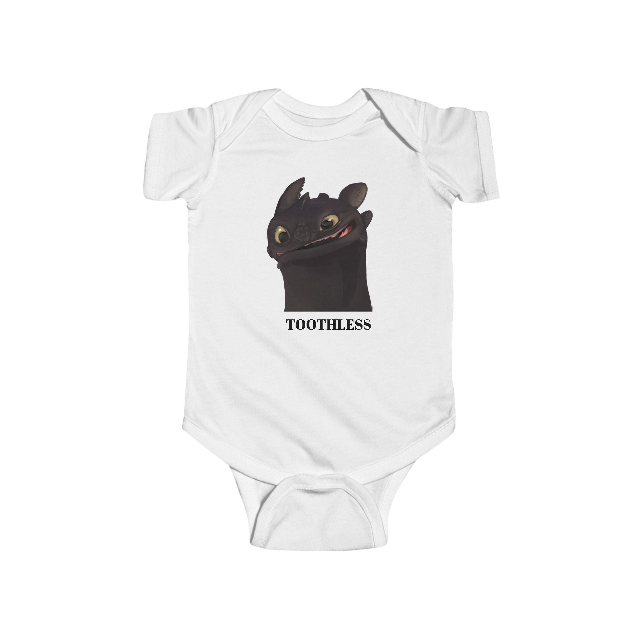 Toothless Baby Onesie: Cute How to Train Your Dragon Newborn Infant Pajama, HTTYD, Baby's First Christmas Gift, Shower Gift, Gummy Smile