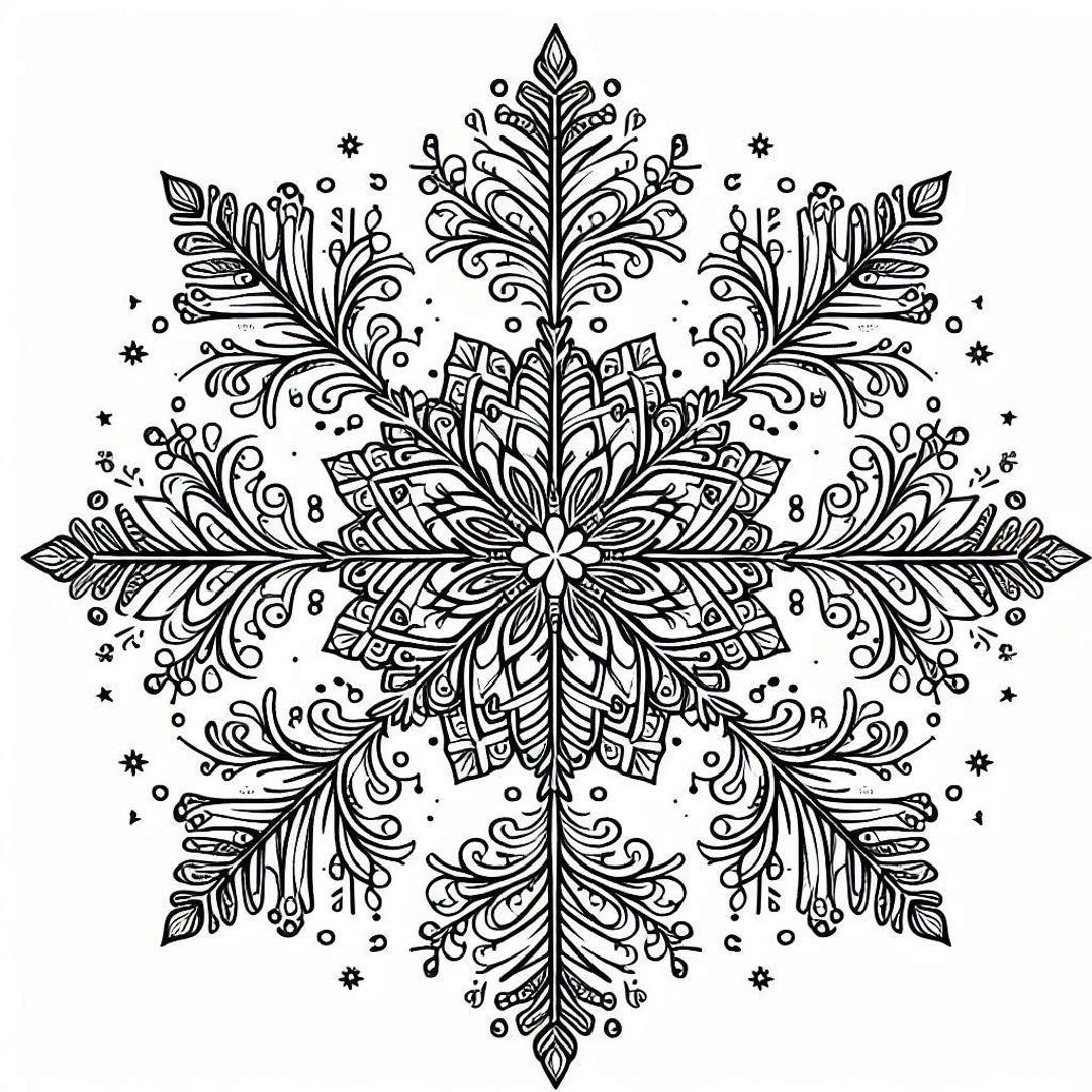 Snowflake Coloring Book Pages for All - Beautiful, Zen, Serene, Kawaii ...