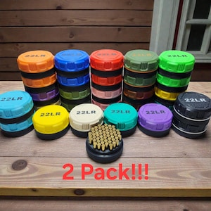 22LR Ammo Storage Box – Pack of 2 | 55 Round Capacity | Pocket Size .22 Ammo Holder | Range & EDC Case