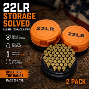 22LR Ammo Storage Box – Pack of 2 | 55 Round Capacity | Pocket Size