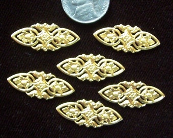 4 PC Victorian Floral Brass Jewelry Finding -  E0116