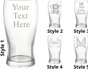 Personalised Beer Glass - Bespoke Full Pint Mug with Custom Etching, Ideal for Weddings, Birthdays, and Beer Gift Ideas