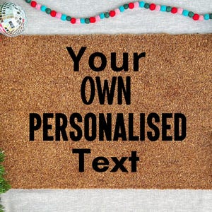 Personalised Doormat 60×40 cm – Custom Text Engraved Coir Welcome Mat