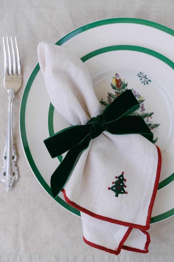 Velvet Bow Napkin Rings | Holiday Table Decor.