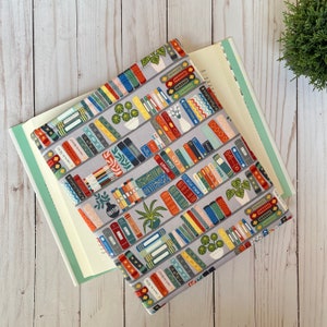 BOOK SLEEVE | gray bookshelves, padded book cover, bookish gift, kindle sleeve, e-reader pouch, tablet cover