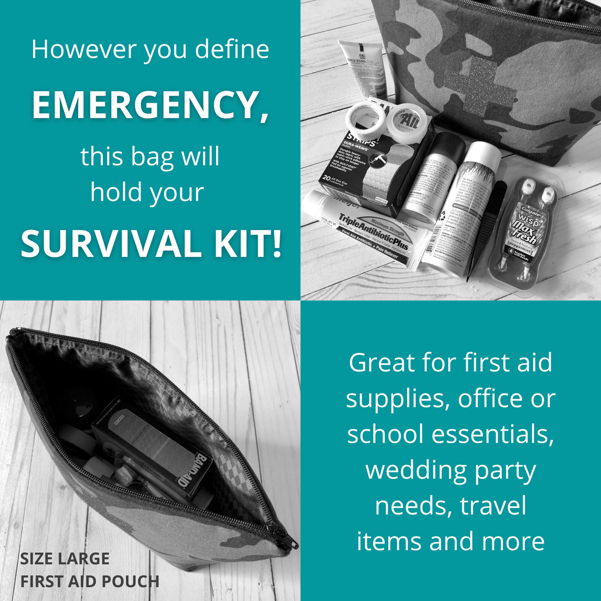 FIRST AID POUCH Emergency Bag Medical Zipper Pouch Floral Etsy