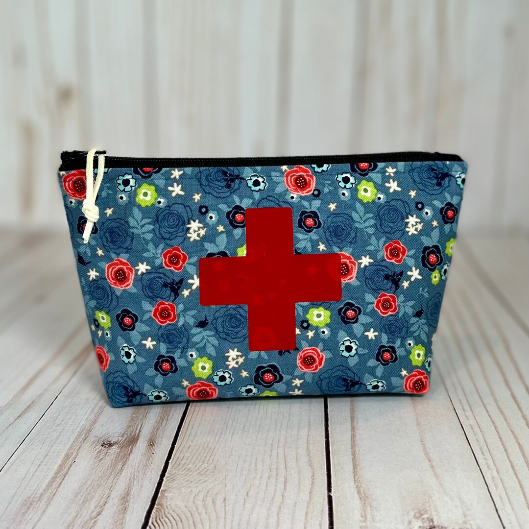 FIRST AID POUCH Emergency Bag Medical Zipper Pouch Floral Etsy