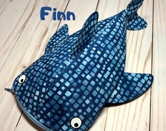 Spotted whale shark pencil case, shark crossbody bag, zipper pencil pouch, shark party gift, Finn