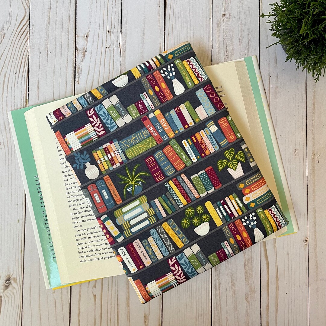 BOOK SLEEVE | Blue Bookshelves, Padded Book Cover, Bookish Gift, Kindle ...