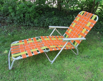 Image result for orange chaise lounge outdoor folding 1960