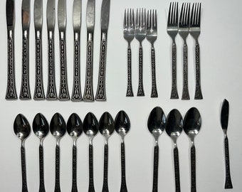 Vintage 28 Siboney Grand Prix Japan art deco Flatware Silverware Replacement pieces Spoon Fork Knife