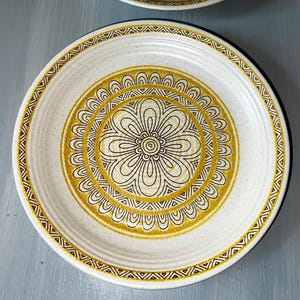 Vintage 4 Lot Franciscan Earthenware HACIENDA Gold Lunches Bread & Butter Plate MCM EXCELLENT 1960's Pottery Floral