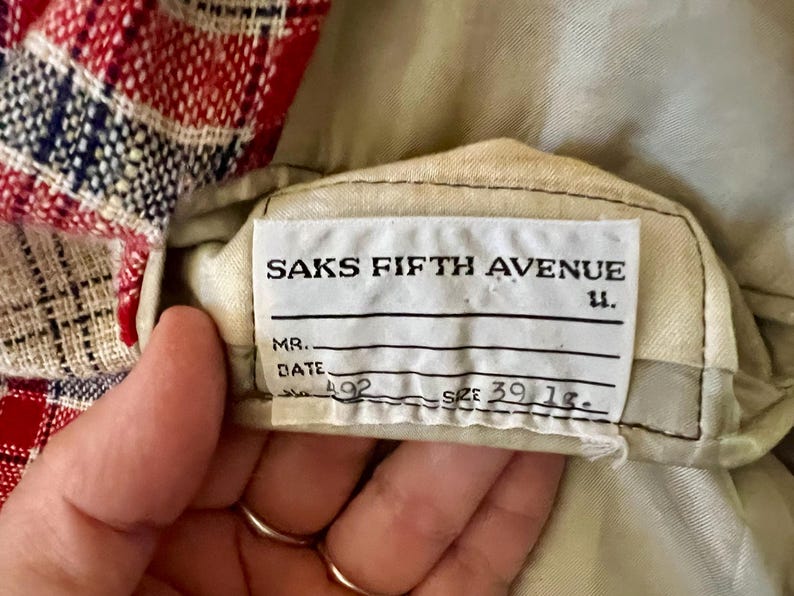 Saks Color Vintage 1970's Saks Men's Plaid GEEK Blazer Jacket Sportscoat Fifth ...
