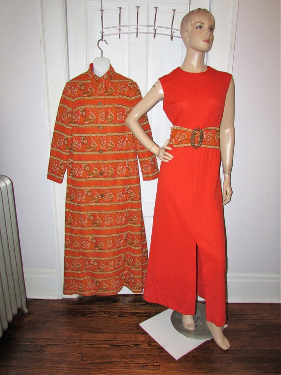 Vintage Maxi Polyester Dress 1970's Halloween Oran