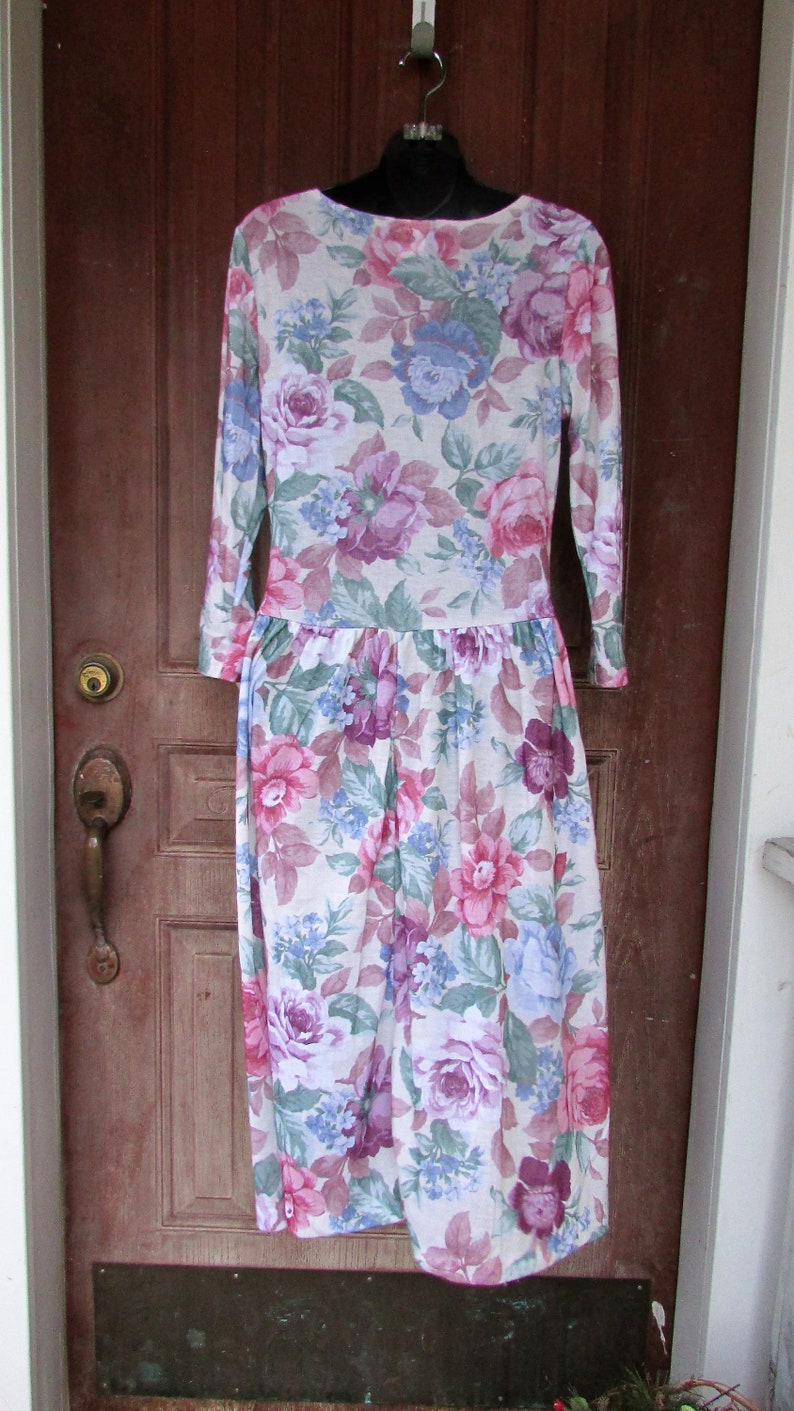 NOS Vintage Grunge Dress 1990/'s Floral SCOOP Neckline Festival Midi Boho NWT M