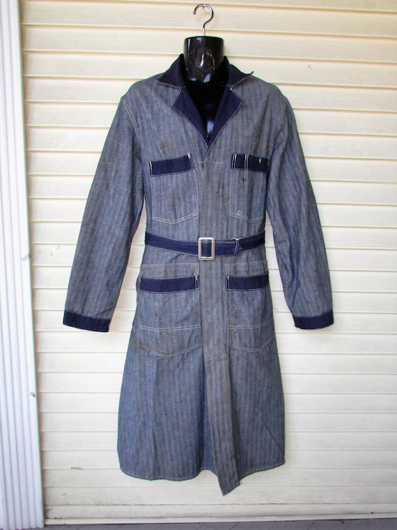 Vtg Engineer Machinist Jacket 1920's DETROIT OVERA