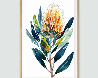 Banksia Watercolour Print: Australian Native Floral Art (Digital Download)