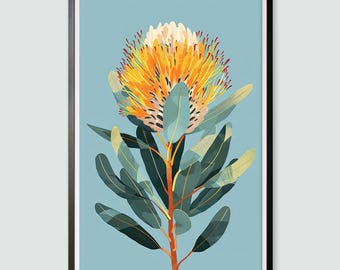 Australian Banksia Dance, DIGITAL DOWNLOAD, Native Flowers Botanical Banksia, Wall Art Floral Print Australian Flowers, Printable Wall Art