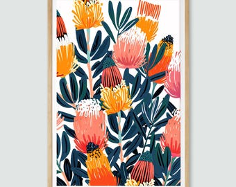 Banksia Flower Print: Australian Native Floral Wall Art (Digital Download)