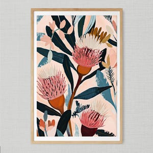 Banksia Sweet Dreams Painting Wall Art DIGITAL DOWNLOAD Australian Native Flowers Botanical Modern Floral Print Poster Flora Printable