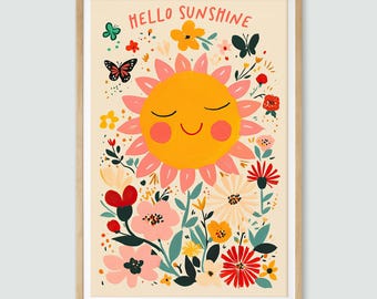 Hello Sunshine Kunstdruck: Kinderzimmer Dekor (Digitaler Download)