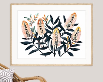 Banksia Flower Print: Australian Native Floral Landscape (Digital Download)
