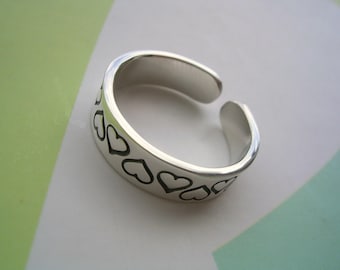 Sterling Silver Patterned Toe Ring - 925 Silver