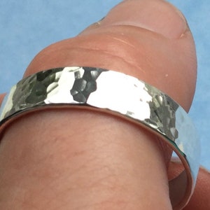 Big Toe Ring Solid Sterling Silver Hammered Shimmer Finish. Shaped Toe Ring for Extra Comfort. image 8