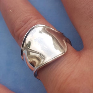 Solid Silver Ring Recycled Upcycled Sterling Silver Ring Size 7 image 1