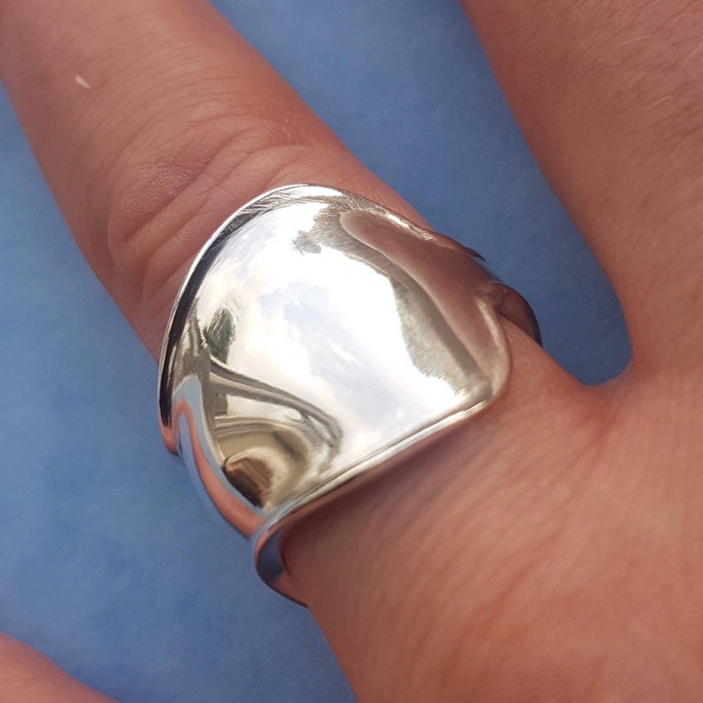 Solid Silver Ring Recycled Upcycled Sterling Silver Ring Size 7 image 1