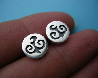 Sterling Silver Earrings - Tribal Silver Studs