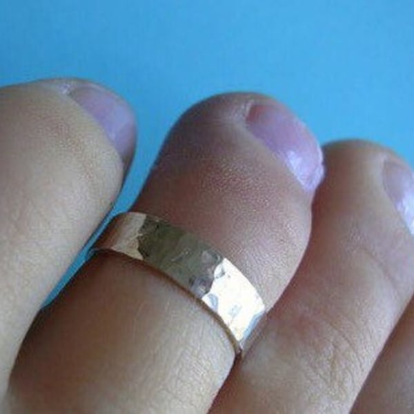 Sterling Silver Toe Ring - 4mm Flat with shimmer finish