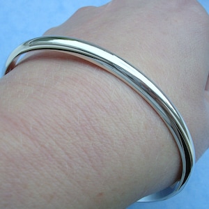 Simple Silver Bangle - 6mm wide - Solid Sterling Silver
