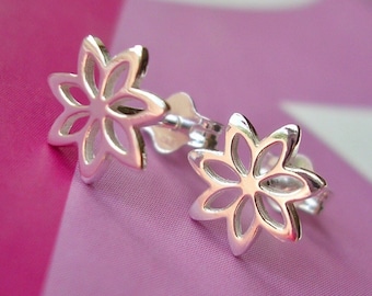 Sterling Silver Flower Stud Earrings