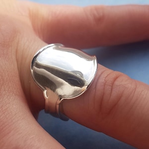 Solid Silver Ring Recycled Upcycled Sterling Silver Ring Size 7 image 8