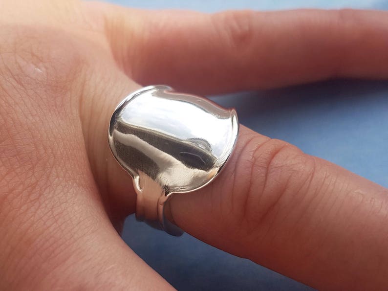 Solid Silver Ring Recycled Upcycled Sterling Silver Ring Size 7 image 8