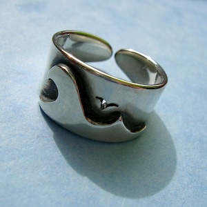 Silver Waves Toe Ring High Quality Sterling Silver 925. image 1