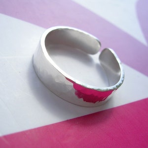 Sterling Silver Toe Ring 4mm Flat with shimmer finish image 5