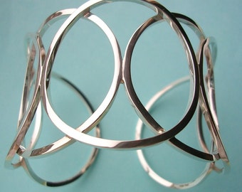 Sterling Silver Cuff Bangle - Solid Silver 925