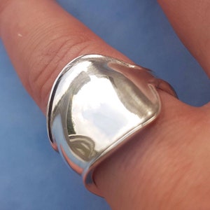 Solid Silver Ring Recycled Upcycled Sterling Silver Ring Size 7 image 6