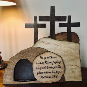 SVG FILE Empty Tomb Easter Scene Easter The Empty Tomb He Is Risen Glowforge Digital File