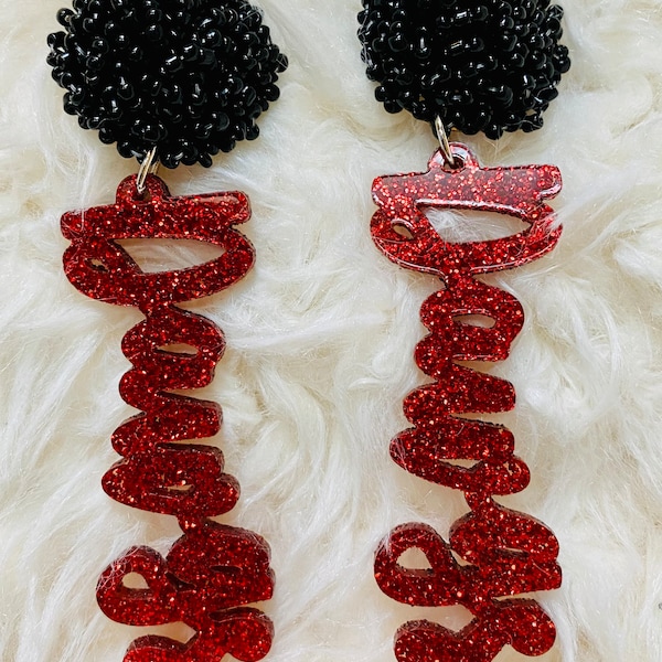 Black Bulldog Earrings Etsy