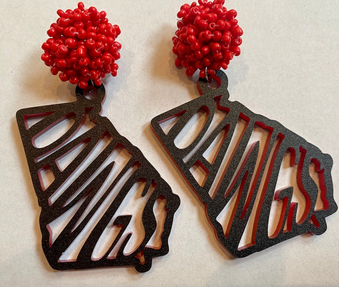 Dawgs Earrings UGA Bulldog Earrings Spirit Aearrings Etsy