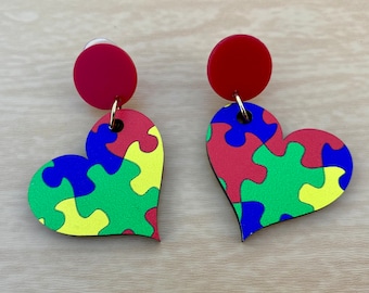 Autism Awareness Earrings Autism Love Earrings Autism Mom Earrings Autism Teacher Earrings Puzzle Piece Earrings