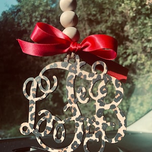 Car Mirror Charm Cheetah Monogram Car Charm Car Charm