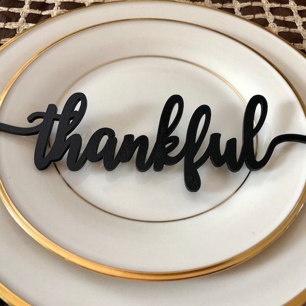 Thankful Grateful Blessed Words Place Setting 6 Words Blessed Family Thankful Home Gather Grateful Thanksgiving words Thanksgiving Table